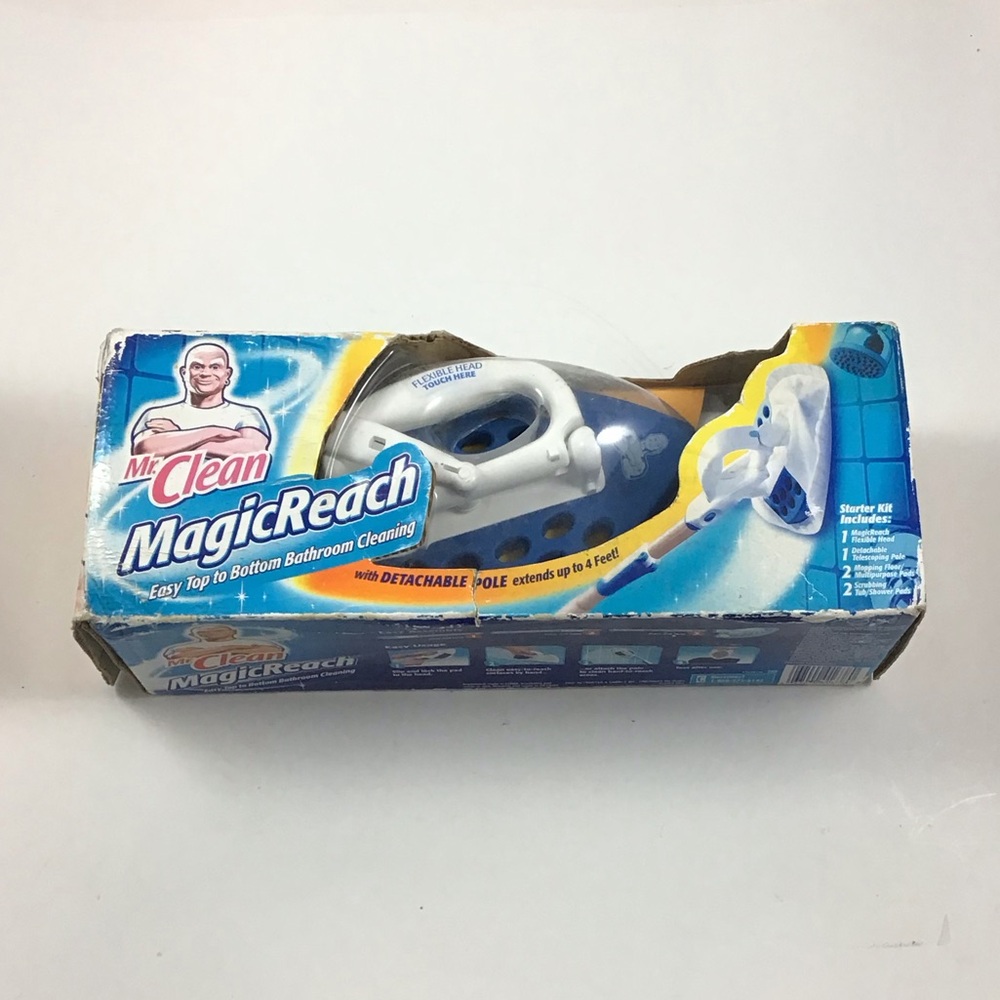 New Mr Clean Magic Reach Starter Kit Bathroom Cleaning Tool Detachable Pole